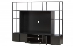 TV CABINET BLACK METAL WITH SHELVES - CABINETS, SHELVES